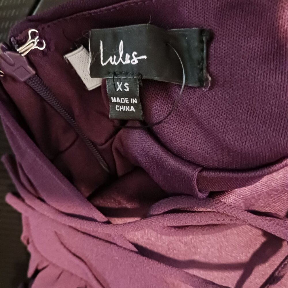 NEW Lulus Soiree Celebration Purple Ruffled Lace-Up Maxi Dress, Size XS - Picture 9 of 16